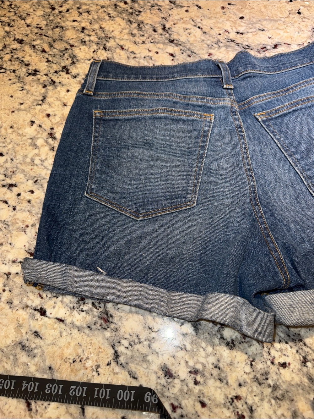 J. Crew Mid-Blue Rolled Hem Denim Shorts - Picture 10 of 10